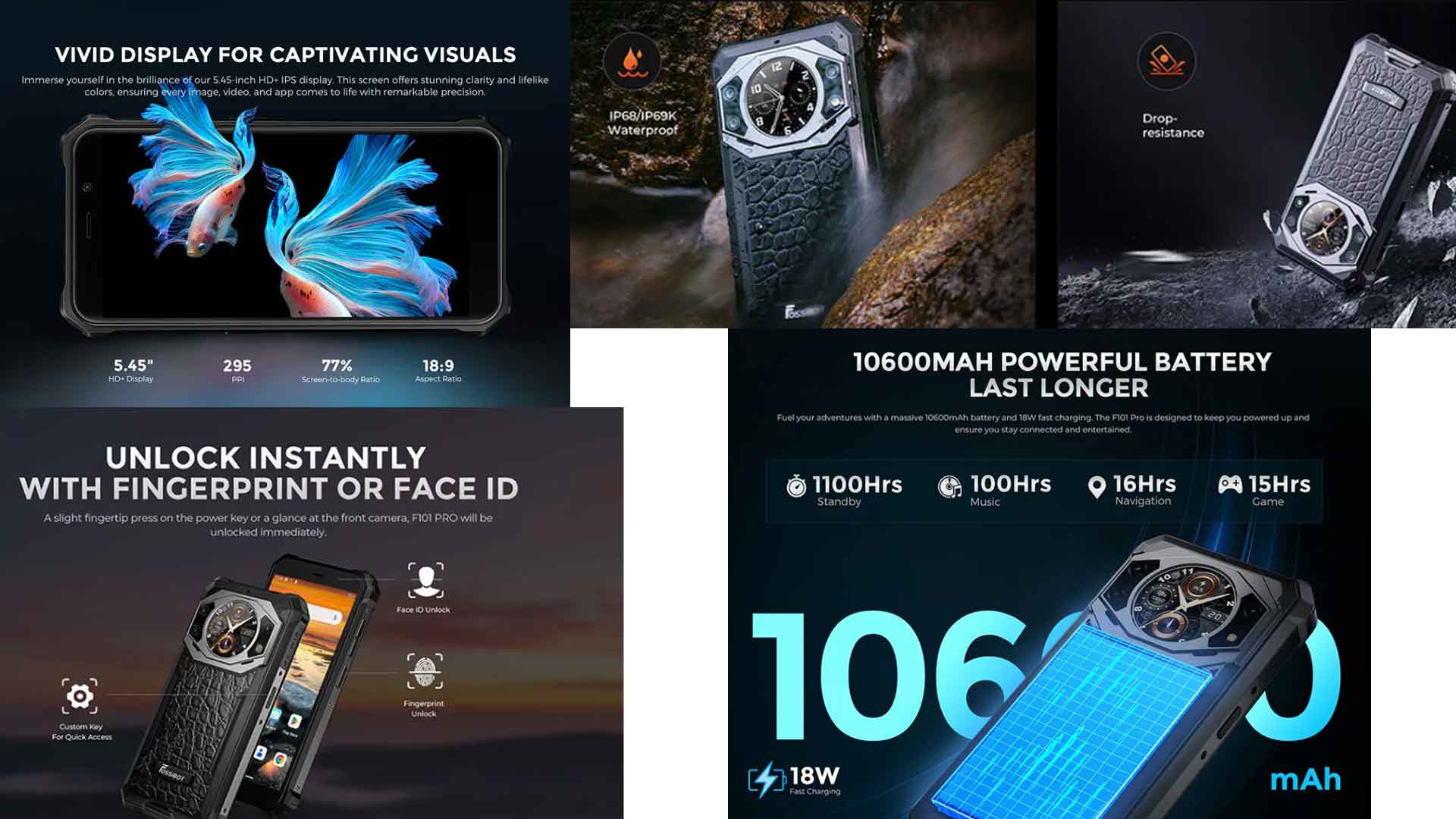 Fossibot F101 Pro review, Fossibot F101 Pro specs, Fossibot F101 Pro features, Fossibot F101 Pro price, Fossibot F101 Pro rugged phone, best rugged phone
